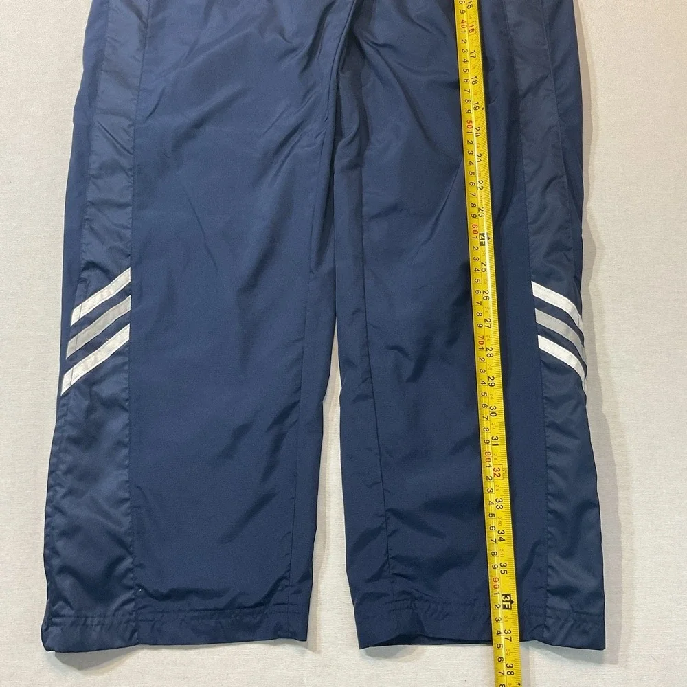 Adidas Navy Vintage Track Pants Y2K Era w/White and Gray Stripe Size L